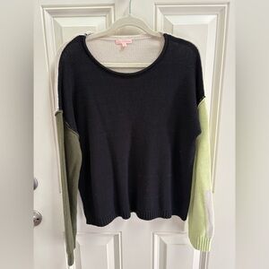 Lisa Todd Around Town Colorblock Knit Sweater Size Medium